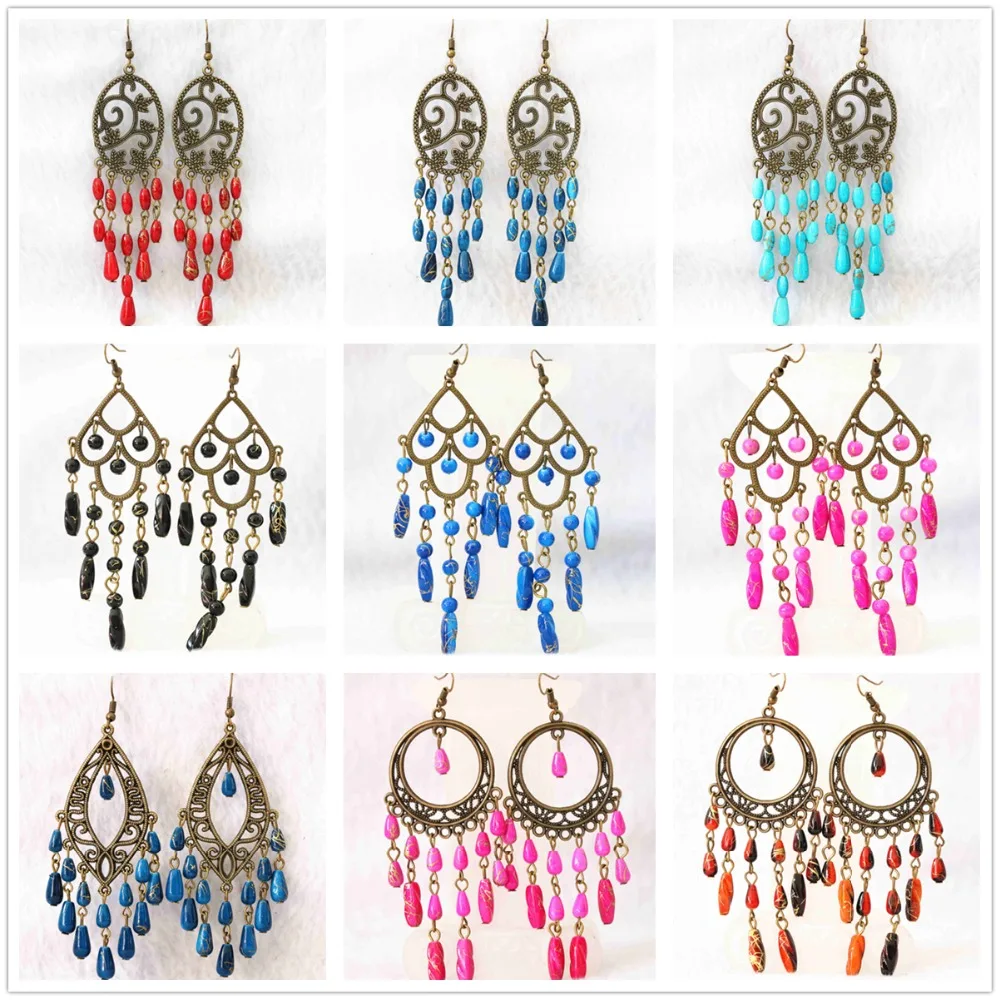 

HOT vintage long earrings tassel new arrival beauty women girls gift jewelry B1063