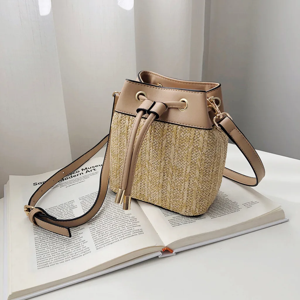 Aelicy женская новая соломенная строка ведро сумки конверты обычные стиль уникальный дизайн Летняя мода сумка Лидер продаж