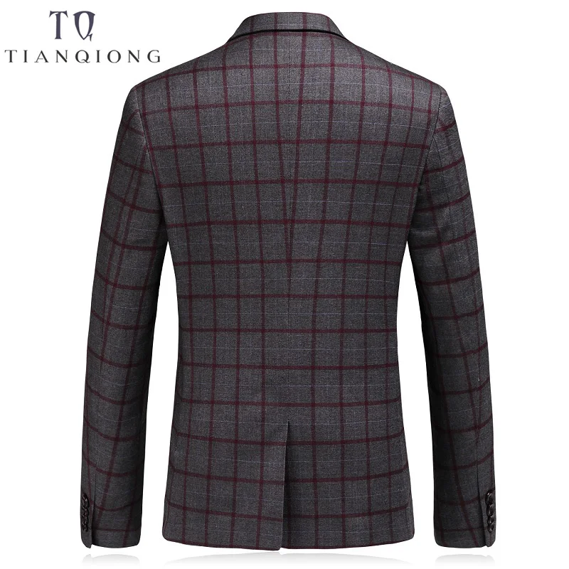 Мужской шерстяной Блейзер в шотландскую клетку на одной пуговице|formal jackets blazers|wool