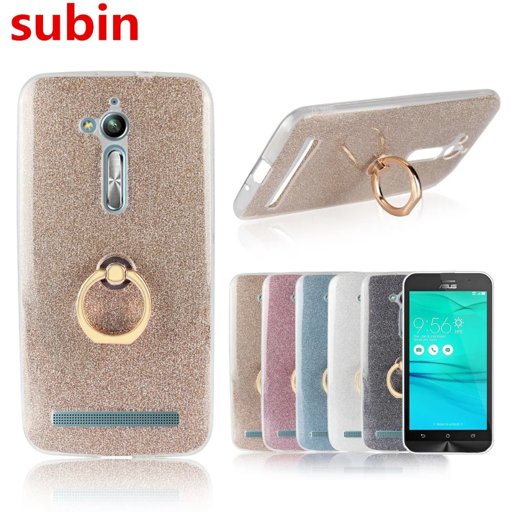 Чехол для Asus Zenfone Go ZB500KL Flash powder 3D рельефный Мягкий силиконовый чехол TPU с кольцом