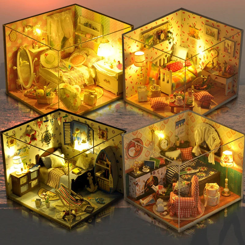 الاطفال الفتيات DIY بيت الدمية تجميع Diy منازل دمية المنمنمات دمية مجموعة اثاث عدة لعب للأطفال مع مصباح ليد الاطفال الفتيات DIY بيت الدمية تجميع Diy منازل دمية المنمنمات دمية مجموعة اثاث عدة لعب للأطفال مع مصباح ليد