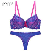 Norns женское нижнее белье с вышивкой и полосками, брендовый бюстгальтер с глубоким v-образным вырезом, комплект женского нижнего белья, кружевной сексуальный комплект нижнего белья с эффектом пуш-ап