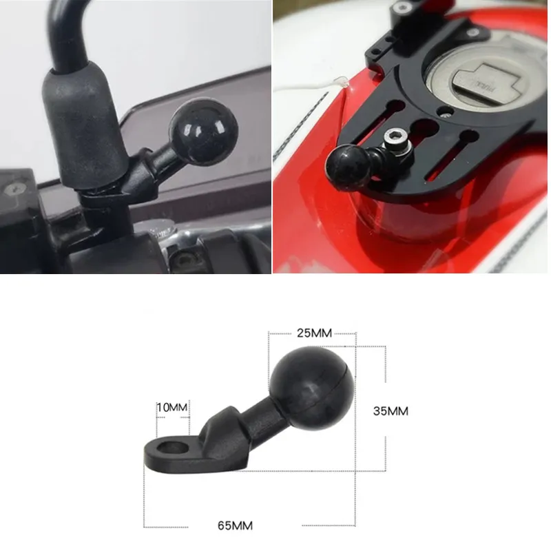 Motorcycle Handlebar Mount Kit Holder Double Socket Arm with Base Mount Rear View Mirror for Cell Phones& Smartphones RAM mount