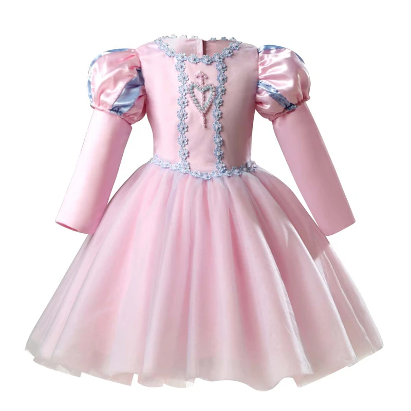 

Vintage Fairy Tale Princess Fancy Dress Up Kids Girls Clothes for Birthday Party Photo Shoot Beading Ball Goen Midi Dress Girls