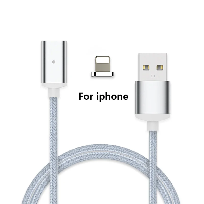3 в 1 E04 Магнитный зарядный кабель Micro USB кабель для iPhone 7 6 5S samsung S9 S8 быстрое магнитное зарядное устройство usb type-C кабель - Тип штекера: For iPhone