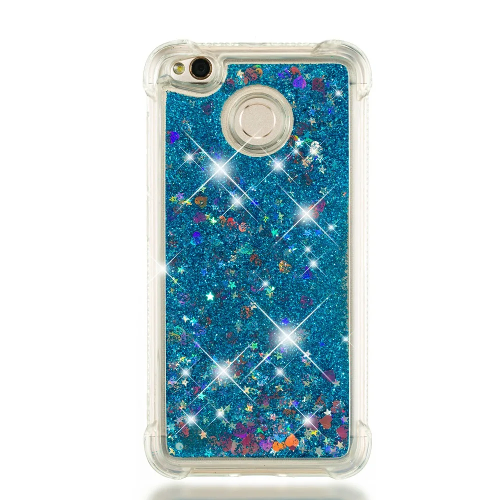Shining quicksand TPU anti-fall Love Heart phone case is suitable for Xiaomi Redmi 4X |