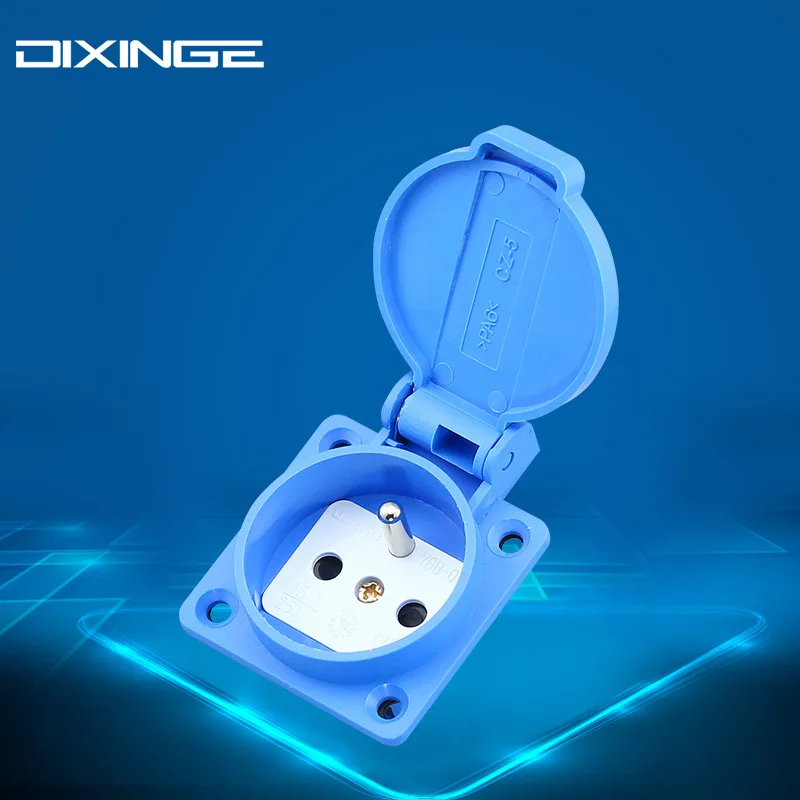 

2pcs, 50x50mm, IP44 French waterproof socket 16A250V standard waterproof socket, France dust, splash socket, free shipping