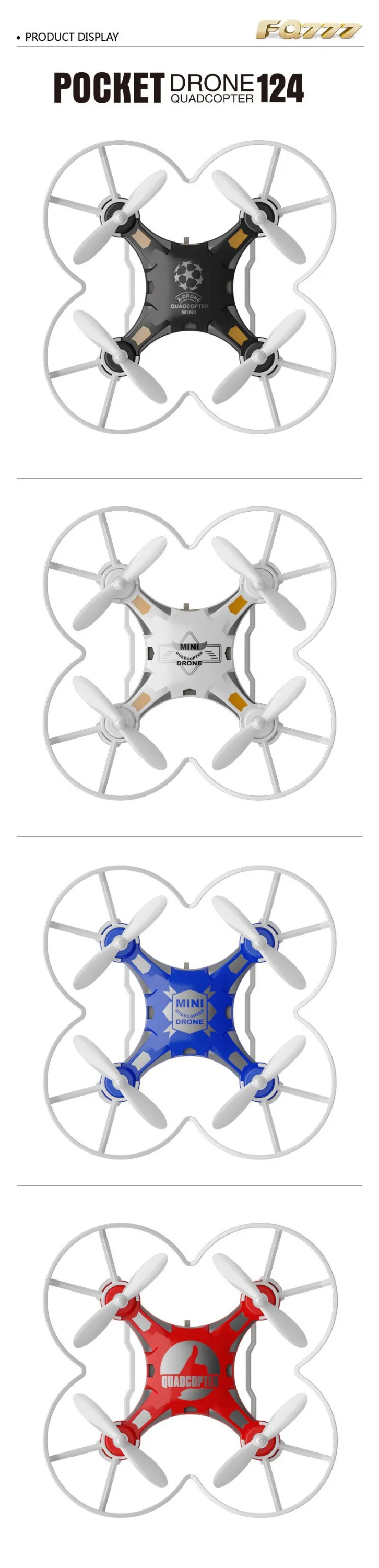 124 2.4GHZ Una FQ777 Quadcopter Hygia Quadrocopter 124 States Modalità RTF Mini Tasca recente Upslon Ritorno RC più Chiave di Dollar Drone United USD di Senza Testa Stock Colon UAV Elicottero Drone 5 124 2.4GHZ Una FQ777 5