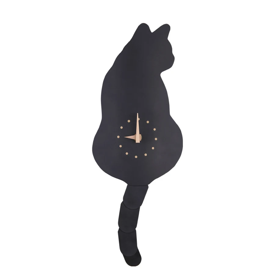 Creative Cute Cat Wall Clock Simple Modern Design with Wagging Funny