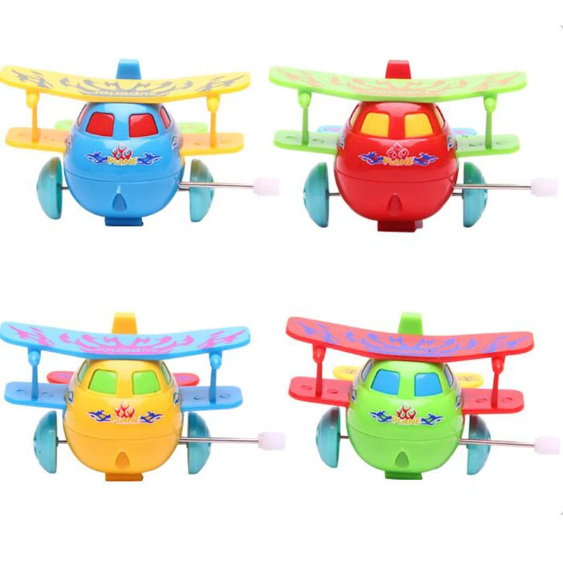 1 Pc Random Colored Plastic Creative Mini Wind Up Airplane Children