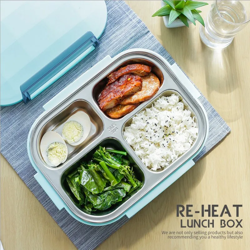 2018 new Compartments 304 Stainless Steel Japanese Lunch Box With Microwave Bento For Kids School Picnic Food | Дом и сад