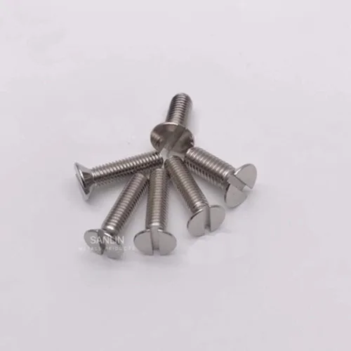 10pcs M4 Flat head Slotted Mechanical screw Brass nickel plated screws one line socket Countersunk bolt 6mm-30mm Length | Обустройство