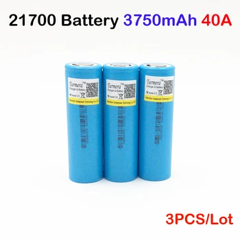 

3pcs Battery INR21700 3750mah Li-Ni Battery 3.7V 40A for Electronic Cigarette Mod/Kit battery 21700 electric tools/ battery