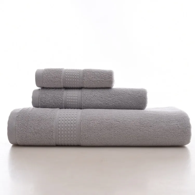 Однотонное Хлопковое полотенце высокого качества, набор банных полотенец s для взрослых, полотенце для рук для лица, ванная комната, очень большая сауна для дома, полотенце s - Цвет: Светло-серый
