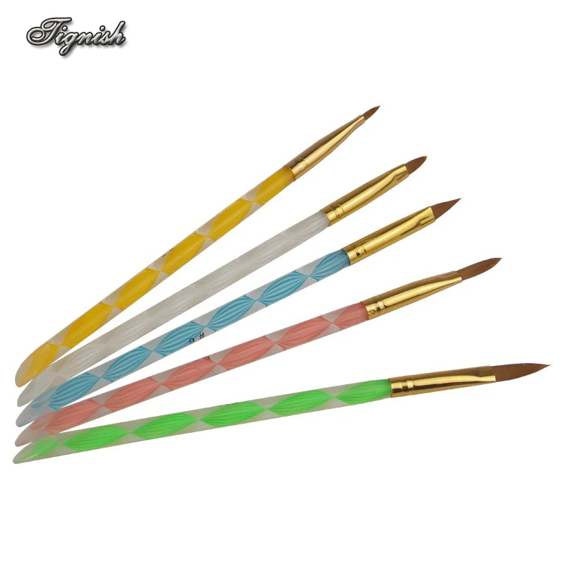 New 5Pcs/Set 4/6/8/10/12 Nail Art Acrylic Brush Pen Carving