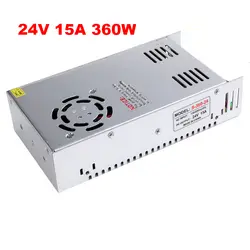 Источник постоянного тока с режимом переключения 15A 24 V 360 W Светодиодный источник питания с охлаждающие вентиляторы, Алюминий AC110V ac 220 V-24 V