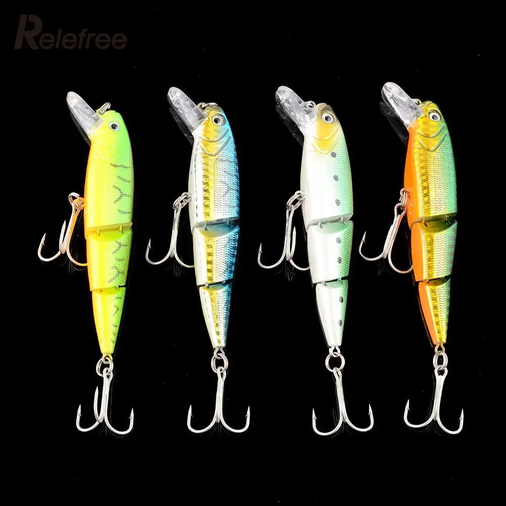 Relefree Swimbait шарнирные Минноу Рыболовные приманки рыболовный крючок Crankbait Жесткий Bait 3 секции многоцветный высокое качество