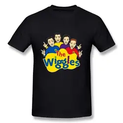 Wiggles футболки 2015 вентилятор логотип личность Повседневное футболка забавная Black100 % хлопок Повседневное