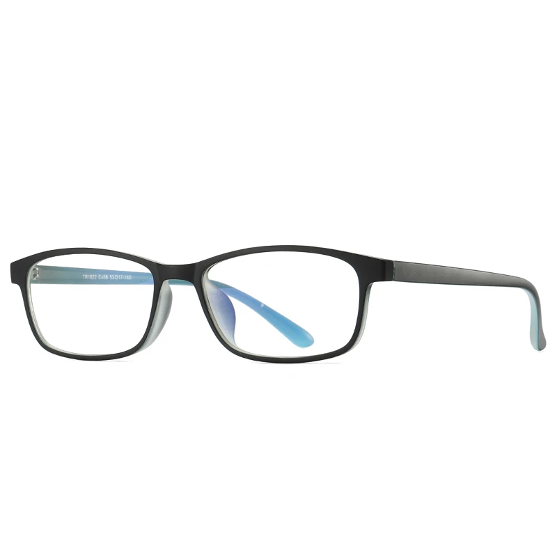 Женские прямоугольные маленькие очки в ретро стиле, анти-синие очки TR90, полная оправа, прозрачное облегчение усталости, компьютерные игровые очки для мужчин - Цвет оправы: Black-Transparent