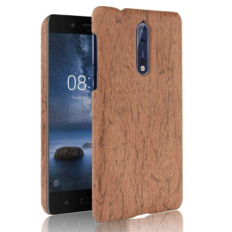 

Luxury Case For Nokia N 8 Nokia8 Wood Grain Cove For Nokia 8 Case Hard PC Back Phone Cases For Nokia8 Nokia N8 Coque Bag