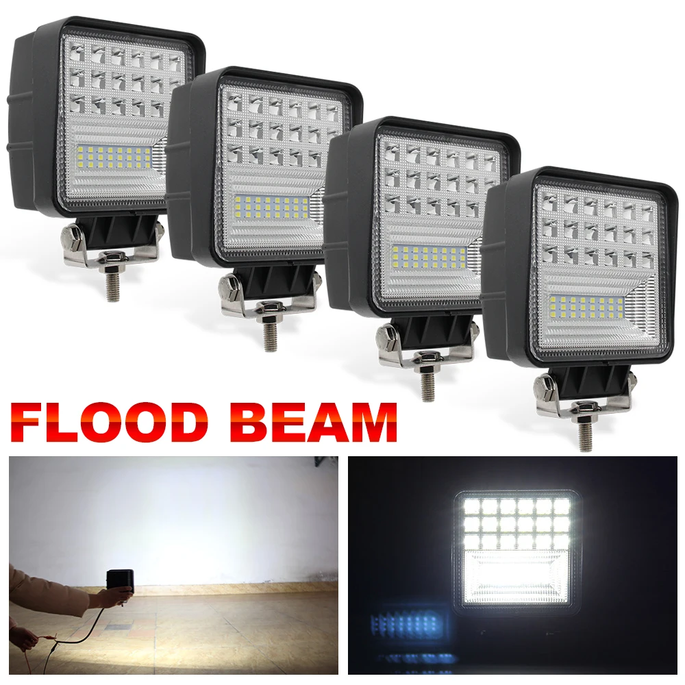 

CO LIGHT 4.3inch 126W LED Work Lights Flood Beam DRL Offroad Led Bar Light for Trucks Boat ATV 4x4 4WD 12v 24v Driving Fog Lamp