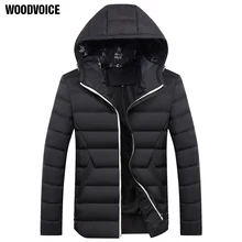 Бренд woodvoice пальто Горячая Высокое качество осень зима теплая верхняя одежда повседневная дизайнерская однотонная мужская ветровка с капюшоном ватник