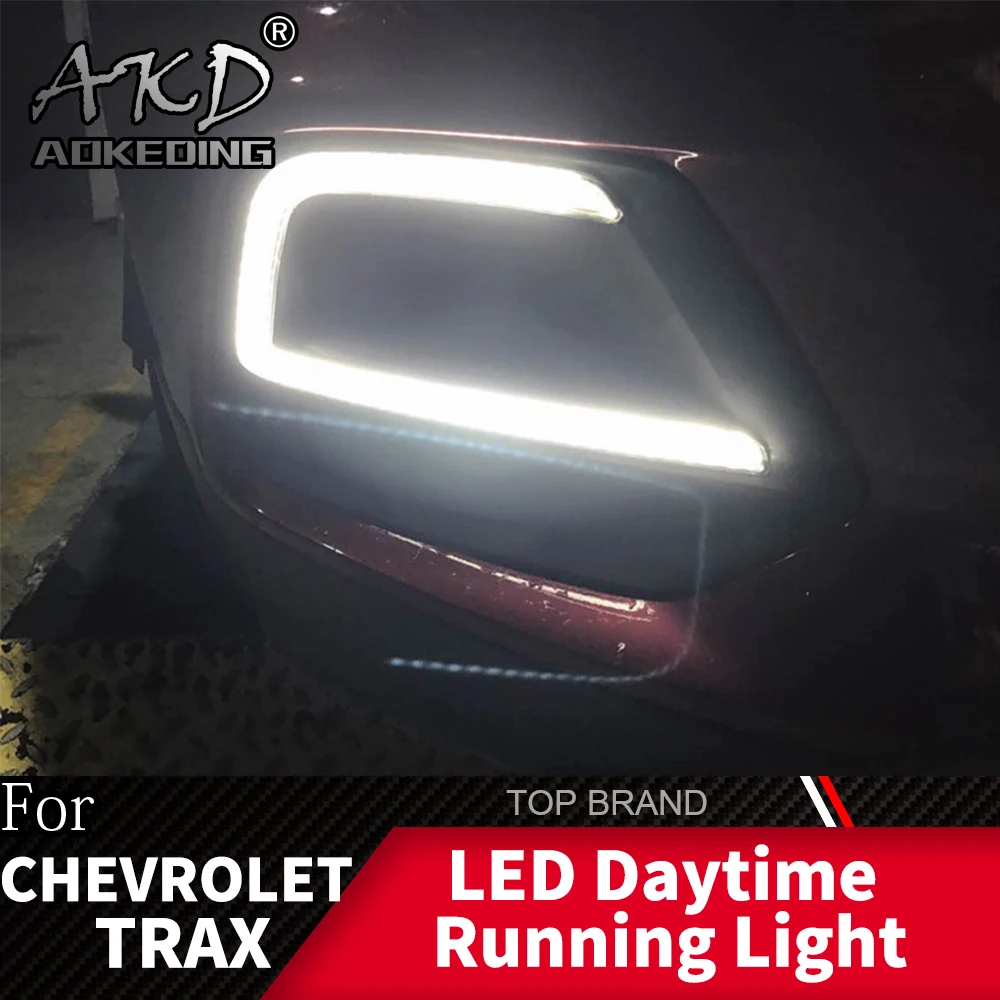 

AKD 2PCS LED Daytime Running Light For Chevrolet Trax 2017 2018 Yellow Turn Signal Function 12V Car DRL Fog Lamp Decoration