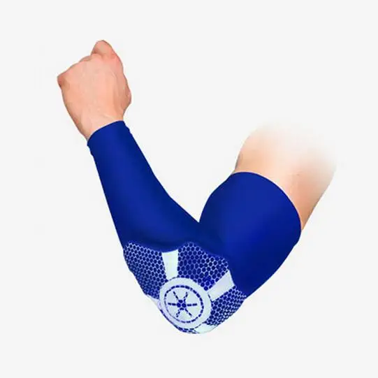 1 шт., баскетбольная Мужская Поддержка локтя, рукав, удлиненный, дышащий, защита для рук, для футбола, спорта на открытом воздухе, налокотник, защита - Цвет: Blue