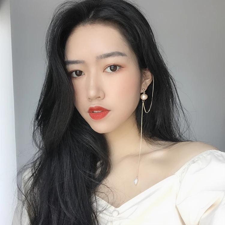 HUANZHI 2019 новый дизайн S925 элегантные матовые жемчужные серьги в форме ушей золотые