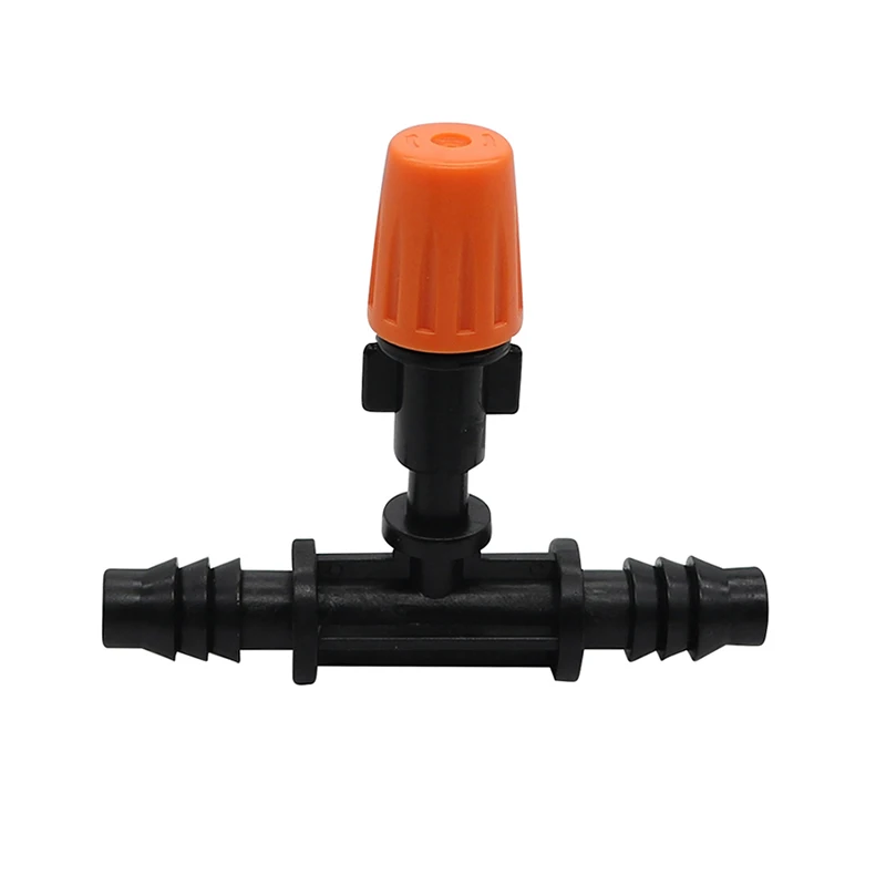Garden Watering Sprinkler + 3/8" Tee Joints Orange Greenhouse Mist