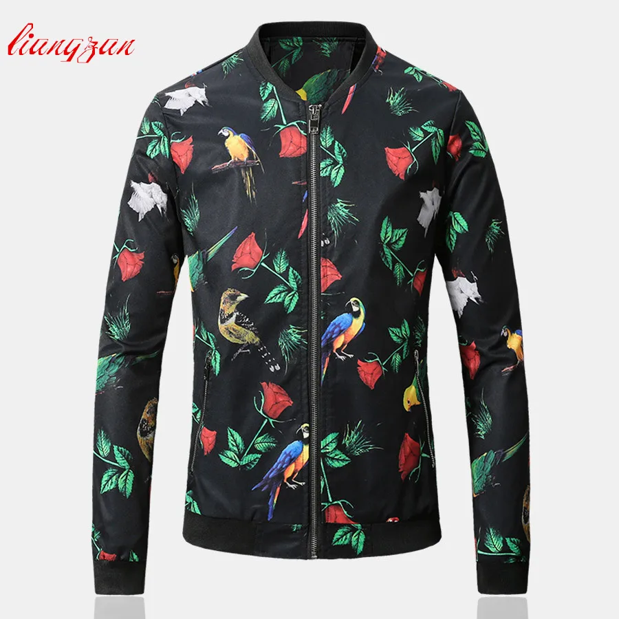 

Men Printed Jacket Coat Autumn Spring Casual Jackets Brand Plus Size M-5XL New Arrival Korean Slim Fit Fashion Clothes SL-K151