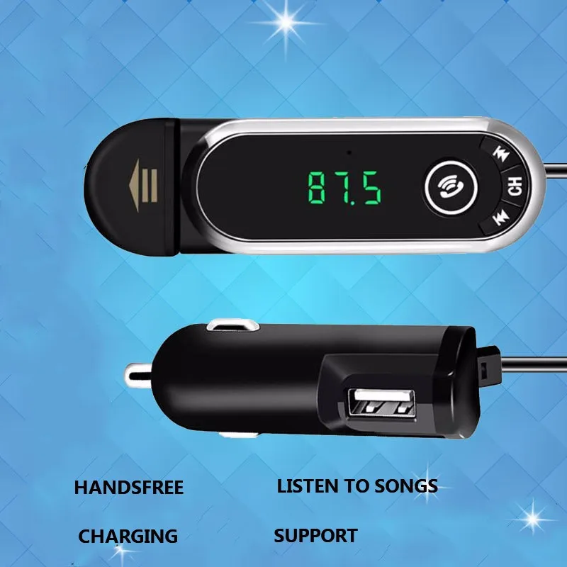 

ENKLOV Mini Portable Handsfree Bluetooth AUX Music Audio Receiver Car MP3/TF Card Bluetooth Transmitter Stand With USB