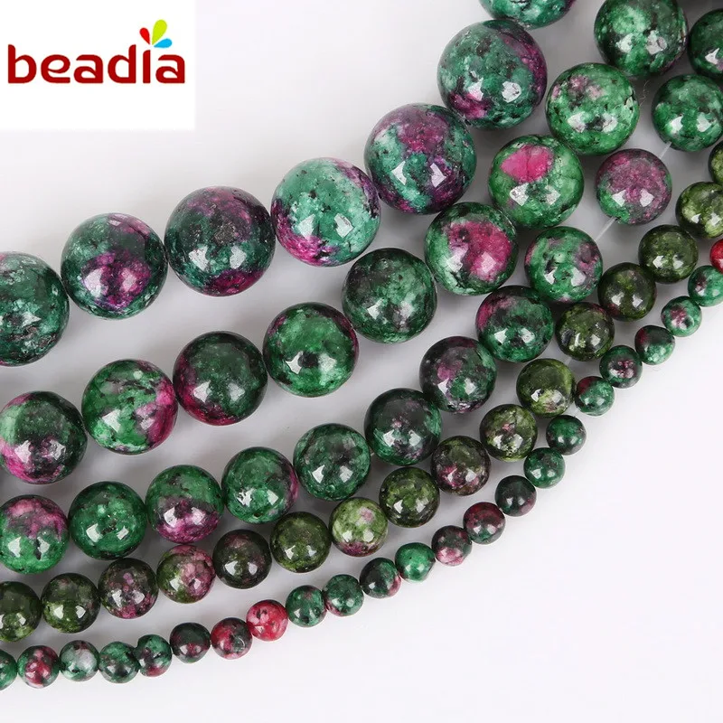 

Hot Fashion Dia 4/6/8/10/12mm Hole 1mm 32-95pcs/bag Natural Epidote Zoisite Stone Beads For DIY Bracelet Necklace Jewelry Making