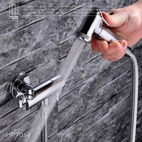 

HPB Brass Bathroom Toilet Portable Spray With Shower Holder Handheld Bidet grifo ducha Bidet Faucet HP7014