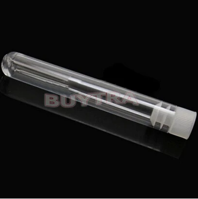 10 Pcs Clear Plastic Test Tube With Cap 12x100mm U-shaped Bottom Long Transparent Test Tube Lab Hoses Supplies