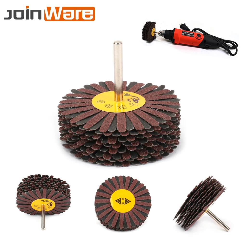 

80MM Emery Cloth Wheel Grinding Polishing Sanding For Rotary Tools 30MM Thickness 6MM Shank Diameter 40MM Shank Length 80~600#