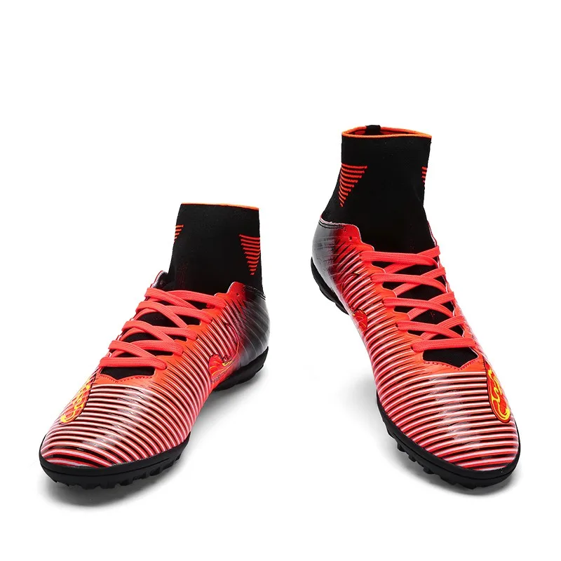 Cleats Крытый газон футбольные бутсы для использования в помещении для футбола Мужская спортивная обувь оригинальные футбольные бутсы с носками