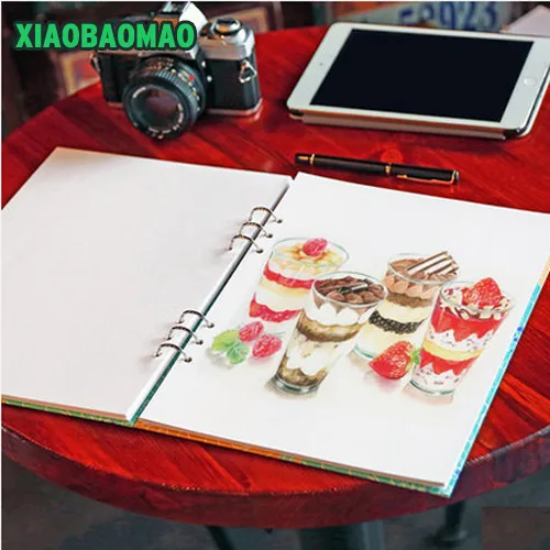 

A4 Sketchbook watercolor Drawing 50 Sheets Sketch book spiral Diary Notebook school creative trends office School Supplies Gift
