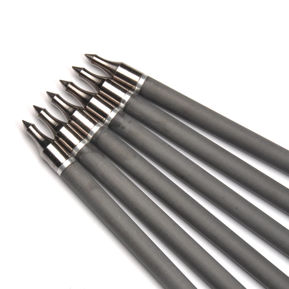 Billig 6 12 24 stücke 30 Zoll Wirbelsäule 340 Carbon Welle Pfeile OD 7,6mm mit Kunststoff Befiederung für Verbindung  recure Bogen Bogenschießen