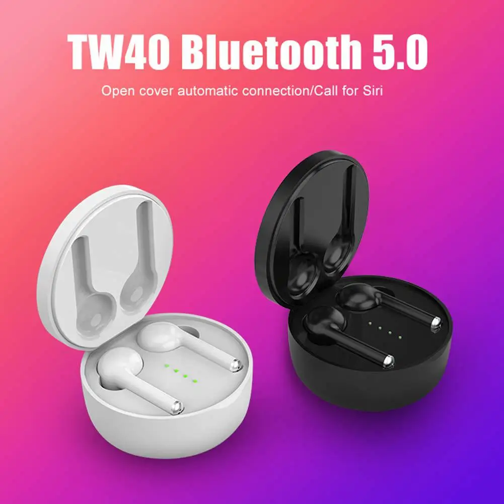 TW40 TWS беспроводной Bluetooth беспроводная гарнитура для наушников наушники с зарядным устройством для Xiaomi iPhone PK i30 i60