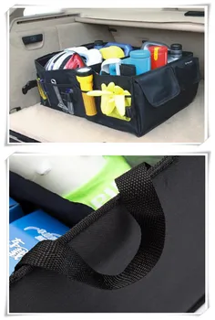 

Car-Styling Car trunk storage bag folding storage box For SsangYong actyon korando kyron rexton 2 rodius keys emblem Accessories