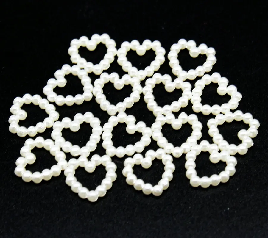 

2000 шт искусственного бисера Сердце Жемчужные кабошоны/перламутровое сердце кольцо Кабошон кремового цвета белый (10 мм)