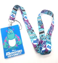 Nova Reta 1 pcs Nomeado dos desenhos animados Cartão de Ônibus Titular Do Cartão com Colhedor fita para o Pescoço ID Titulares keychain H1
