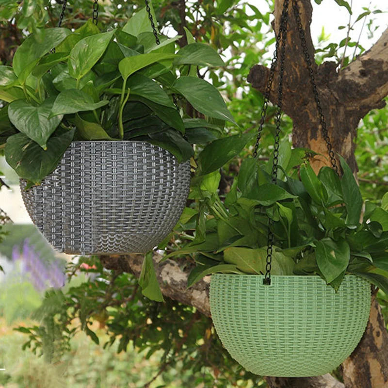 

46cm Resin Plant Flower Hanging Pot Basket Indoor Plant Hanger Outdoor Hanging Pot Holder Basket