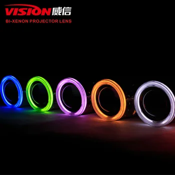 

Free Shipping IPHCAR Car Styling Round Halo Angel Eyes Ring 2.5'' Hid Mini Projector Lens for Car Retrofit Accessories H1 H4 H7
