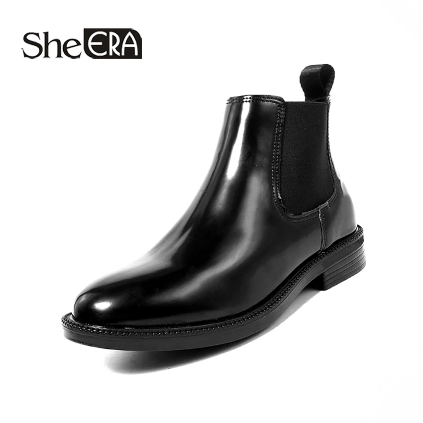 

New Fashion Women Boots Black Chelsea Boots Round Toe Women Ankle Boots Classic Women Shoes She ERA