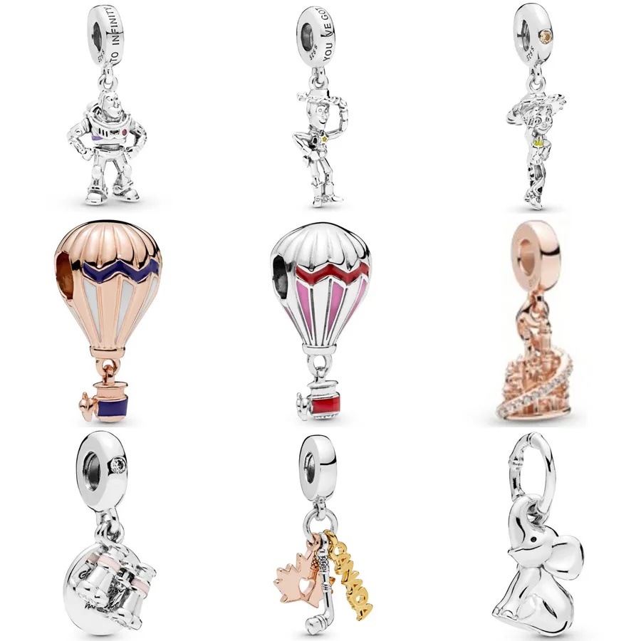 

Pixar Toy Story Woody Buzz Lightyear Jessie Air Balloon Binoculars Pendant Charm Fit Pandora Bracelet 925 Sterling Silver Beads