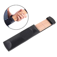Portable Pockets Acoustic Guitar Pratical Musical Instrument Practice Tool Gadget 6 String 4 Fret Model For Beginners Wholesale