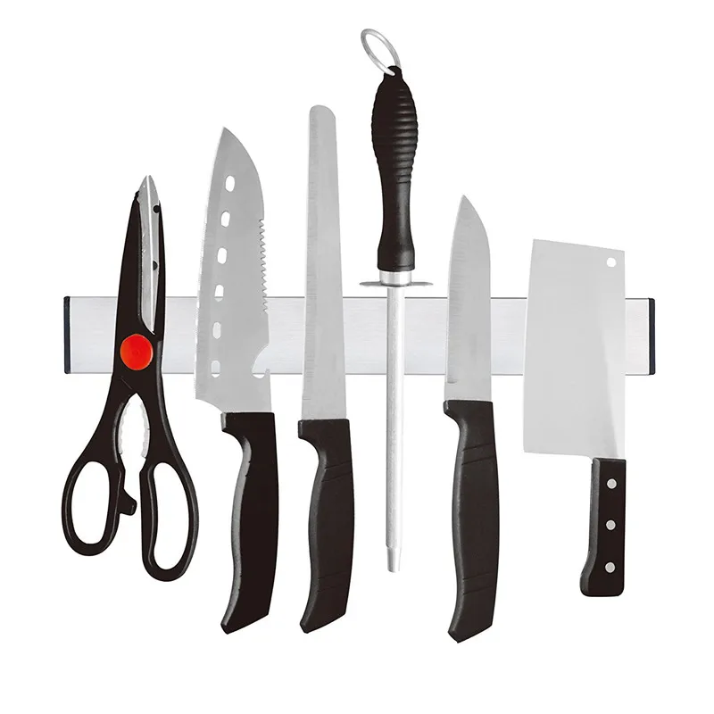 Magnetic Self-adhesive 31cm Length Knife Holder Stainless Steel 304 Block Magnet Knife Holder Rack Stand For knives photo