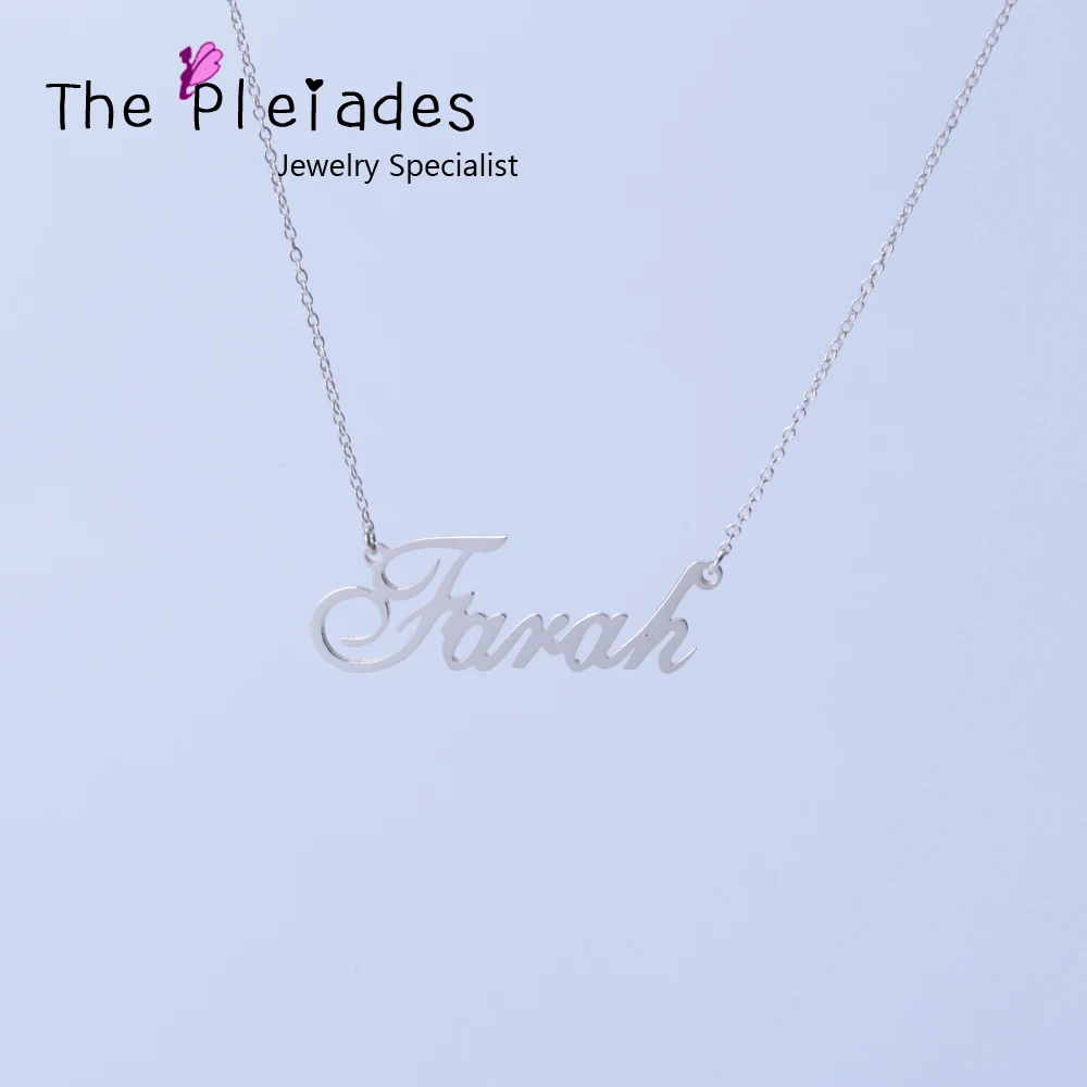 Solid Silver Personalized Name Necklace Custom DIY Jewelry Fashion Necklace Special Gift for Best Friend Lover jewelry gift box separate purchase does not ship if you need special packaging please leave a message to customer service